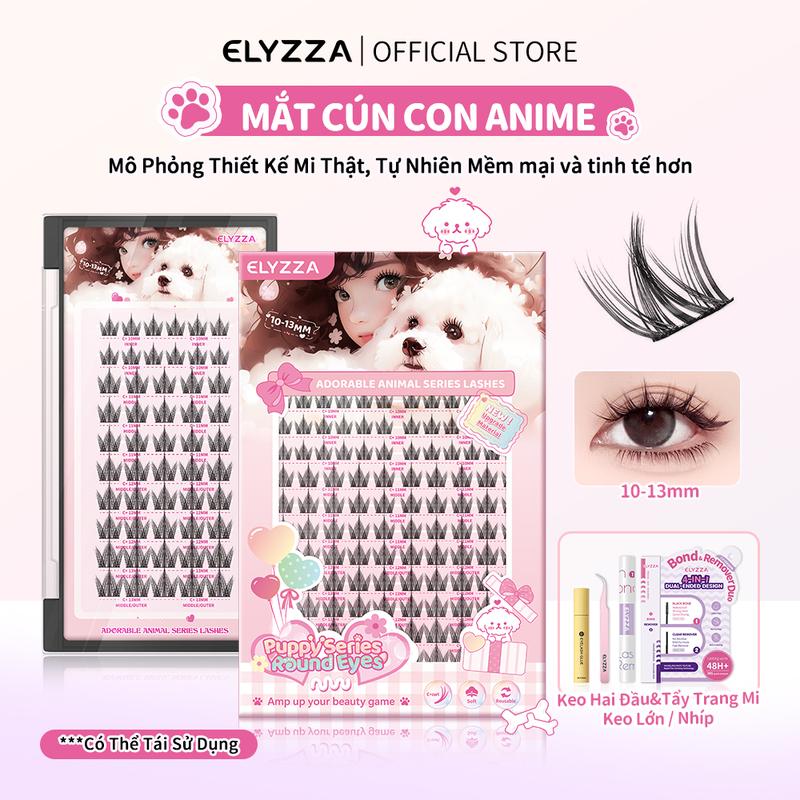 Mi Giả Anime Mi Cụm Puppy (10-13mm-Kiểu Mắt Tròn), ELYZZA C+ Cong Lông Mi Giả Tự Nhiên Và Lông Mi Đẹp, Mi Giả Tách Sợi, Mi Cụm Dễ Dán, Nối Mi Ăn Ảnh, Mi Sợi Có Thể Sử Dụng Được Nhiều Lần, Mi Chùm Kiểu Dáng Dễ Thương