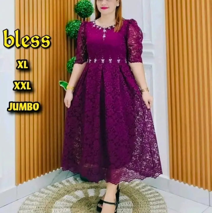 Dres Brokat Premium Cantik dan Mewah  Payet  Lapis puring