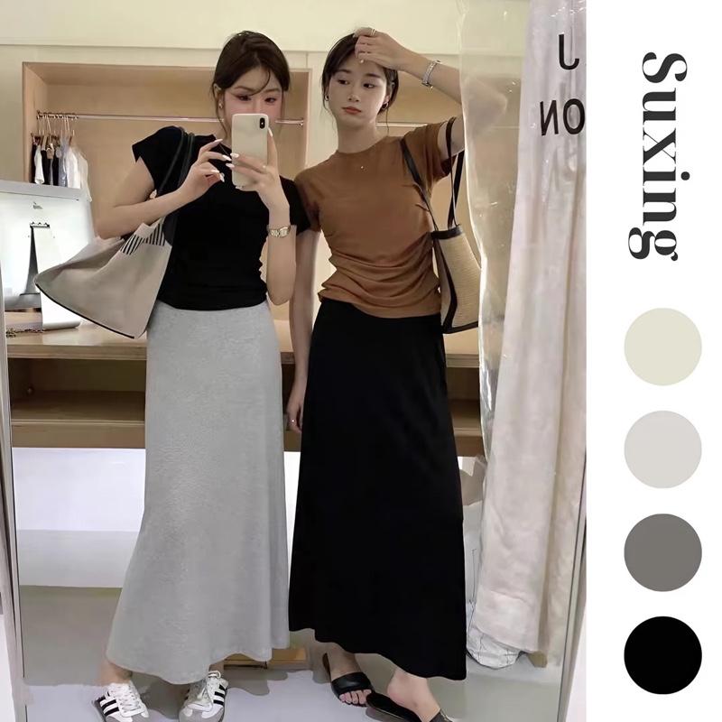 Chân Váy Chữ A Dáng Dài Len Lông Thỏ Chân Váy Dáng Suông Chất Nỉ Lông Thỏ Xẻ Tà Co Giãn 4 Chiều_S150 Nữ