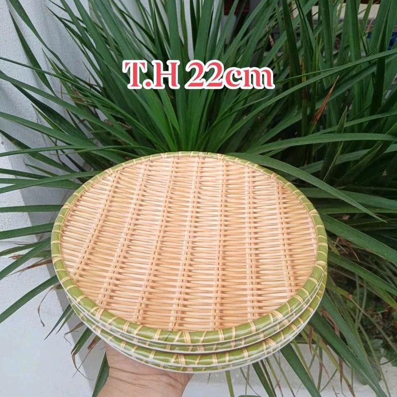 Combo 5 chiếc đĩa nhựa mây size 22cm dùng đựng hoa quả,bún,nộm........dày dănp,bền đẹp