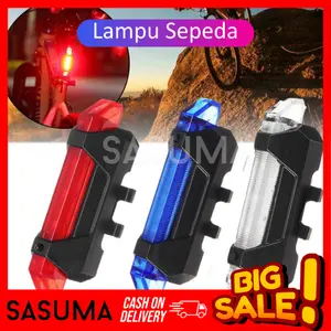 SASUMA Lampu Belakang Sepeda LED USB Rechargeable Anti Air Lampu Sepeda USB+Kabel cash Outdoor