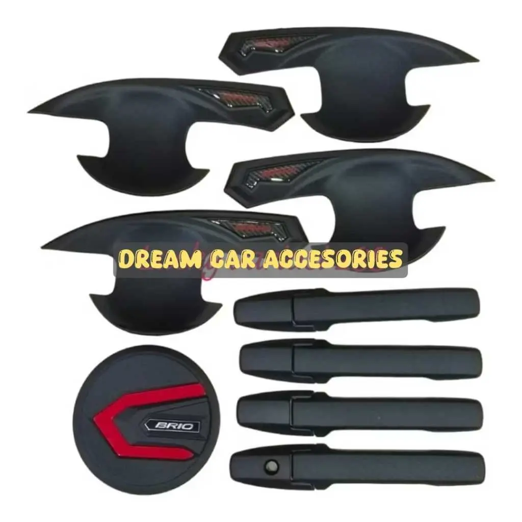 paket Handel outer gagang mangkok pintu tank cover Brio 2012-2022 hitam doff tank cover Redline