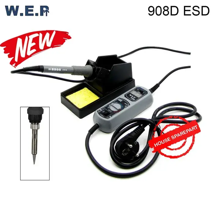WEP 908D Soldering Station LED Digital Dengan Dudukan dan Sponge Original