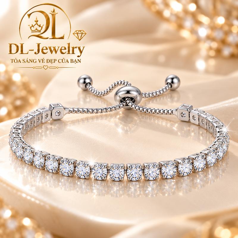 Vòng Tay Nữ Hoa Hồng Thanh Lịch 3MM – Dây Chuyền Tay Điều Chỉnh 19CM, Trang Sức Nữ Thời Trang
