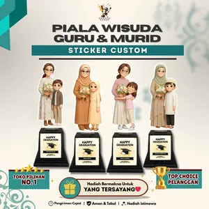 Piala Akrilik Guru & Murid Sticker Custom Hadiah Kelulusan Unik Gift Wisuda Guru & Murid Unik Kado