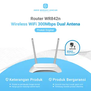 Router Tp-Link TL-WR842N Wireless WiFi 300Mbps Dual Antena Original Bonus Adaptor