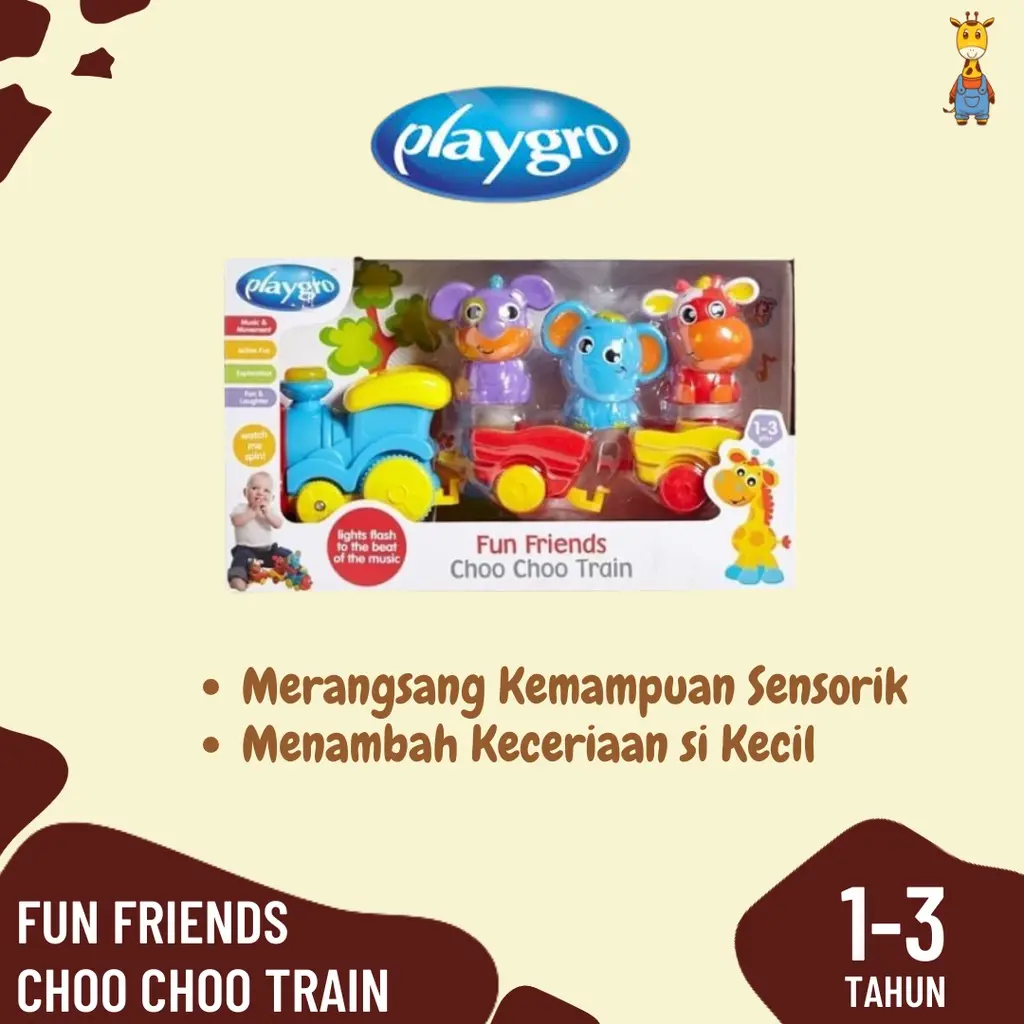 Playgro Fun Friends Choo Choo Train - Mainan Mobil - Mobilan Bayi