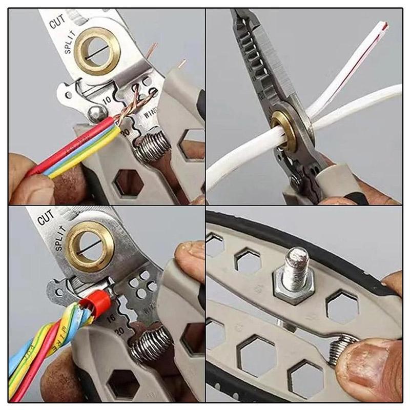 Product Introduction of Playar pelucutan wayar pelbagai fungsi, juruelektrik, alat khas untuk memotong wayar, menarik, menekan, skru penggulungan 29