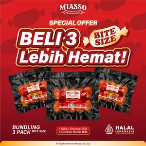 [EXCLUSIVE KREATOR] MIASSO Bundling Cheese Bomb Bite + Spicy Cheese Bite – Snack Keju Viral, Pedas, Best Seller Cemilan Viral Food