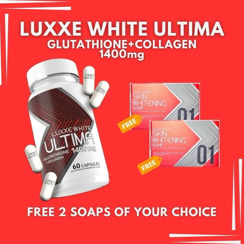 luxxe white ultima glutathione collagen NEW LUXXE WHITE ULTIMA GLUTATHIONE + COLLAGEN 1400mg 30 capsules & 60  Capsules main image 0
