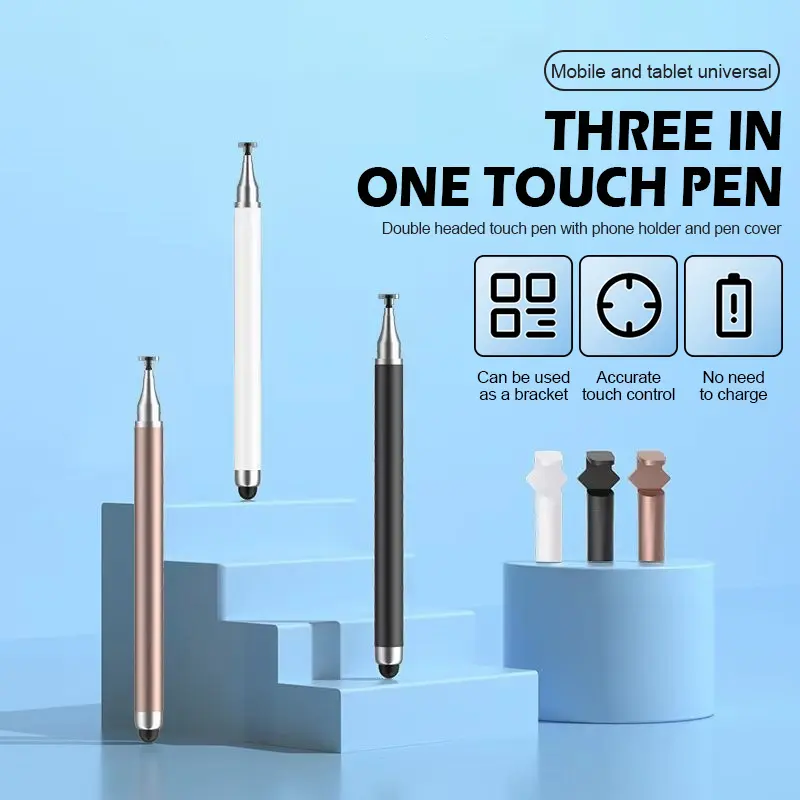 【Captivaty】3-in-1 Rack Pen Cap Touch Screen Pen Suction Cup Touch Screen Pen Phone Tablet Handwriting Pen 1