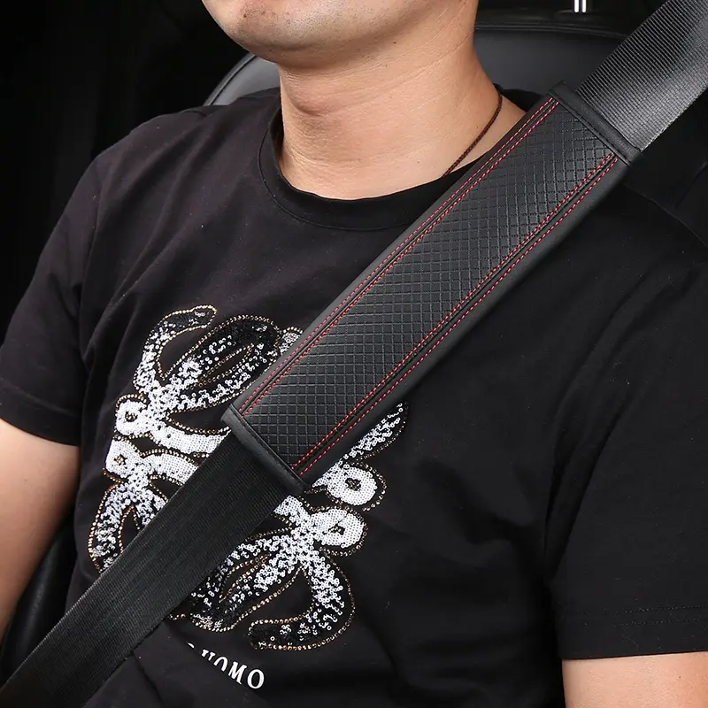 1PCS PU Leather Car Seat Belt Cover Universal Auto Seat Belt Covers Shoulder Cushion Protector Safety Belts Shoulder Protection For Toyota Honda Nissan......