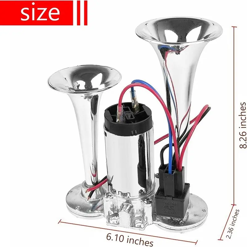Còi sinh hơi hai loa ngắn 12v-24v âm thanh siêu khủng Phụ Kiện