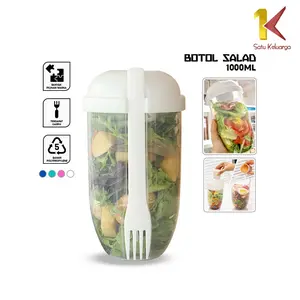 COD SK C863 Botol Salad 1000ML dengan Garpu Tempat Saus Kecil Praktis Portable COD SK C863 Botol Salad 1000ML dengan Garpu Tempat Saus Kecil Praktis Portable