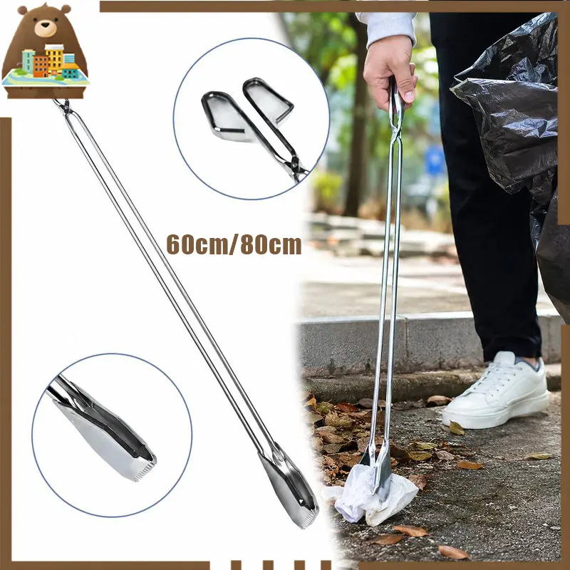 Alat Penjepit Sampah 80cm Stainless Jepitan Panjang Serbaguna Pick Up Tool Crap Tongs