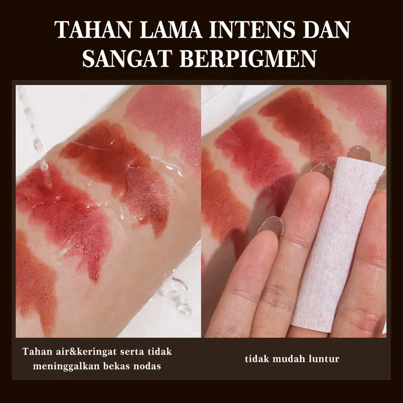 URRACX Lip Cream Long Lasting Waterproof Matte Transferproof Bibir Kering Merah Kosmetik 3