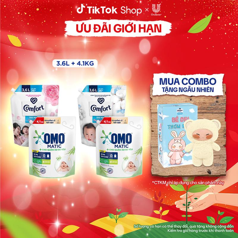 Combo Nước Giặt Omo Cho Bé Và Nước Xả Comfort Dịu Nhẹ Cho Bé Yêu 1