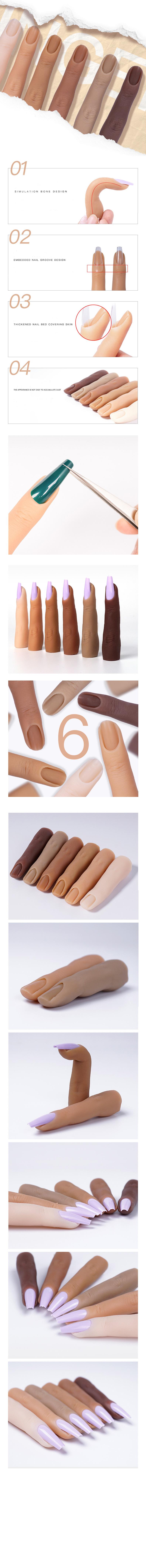 Product Introduction of Nail Silicone Practice Finger Model Tool With Joints Bendable Silicone Fake Finger DIY For Training Accesories Finger Model 0