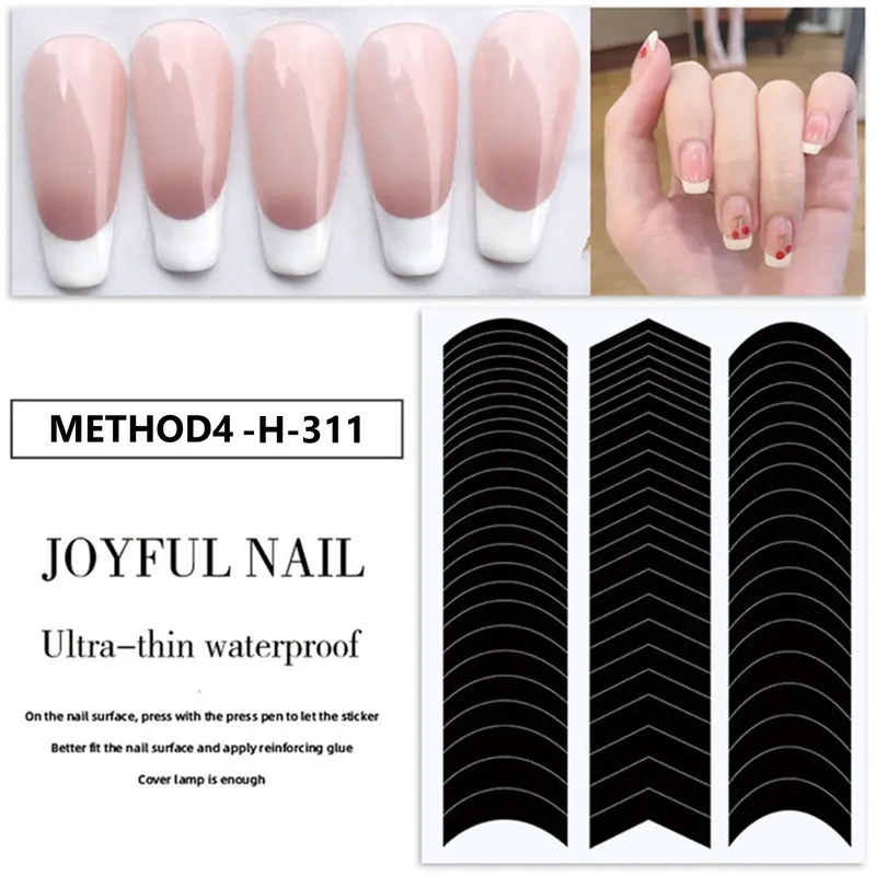Hình dán móng tay nghệ thuật, RSNAIL, phong cách Pháp, 6 tờ, hình dán Đề Can trang trí, cho móng tay và phụ nữ, giấy trượt dính, thích hợp cho phụ nữ và trẻ em gái, bộ đồ trang trí móng tay tự làm, bộ dụng cụ làm móng, thiết kế cạnh sửa đổi 0
