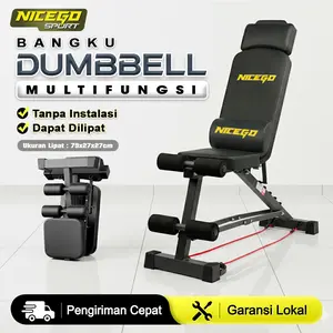 NICEGO SPORT Sit Up Bench Dumbbell Bench Adjustable Folding Fitness Bench Multifungsi Kursi Gym