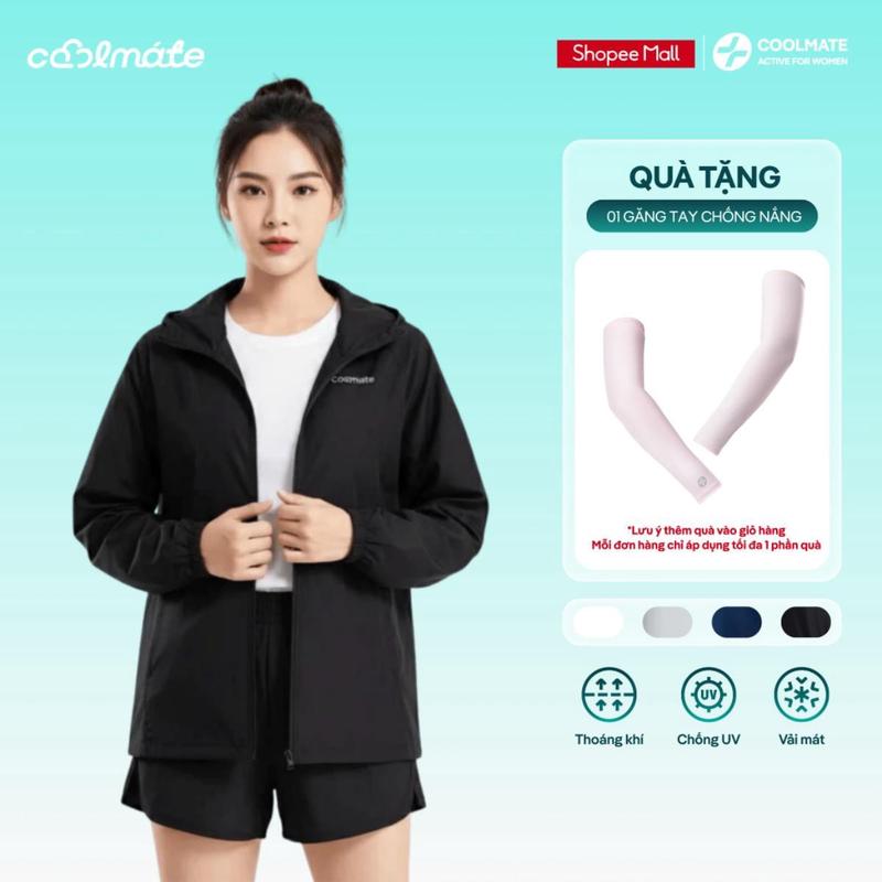 Áo khoác CHỐNG NẮNG Unisex Nam Nữ có mũ Daily Wear chống UV trượt nước,cản gió nhẹ Coolmate Women