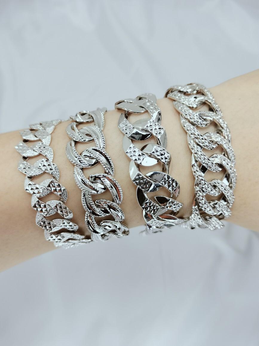 GELANG WANITA SISIK NAGA SILVER LEBAR PADAT UKIR PERRHIASAN WANITA JEWELERY-GUDANGPERHIASAN887 Elegan silver Bracelets Jewellery Emas