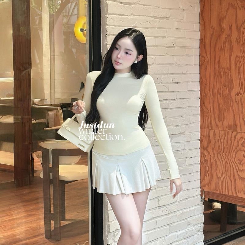 Áo Thun Giữ Nhiệt Nữ Dài Tay JUSTDUN A8 Cổ Tròn, Cotton Mịn Dày Dặn, Siêu Co Giãn Mềm Mại, Tôn Dáng Giữ Nhiệt | BigBuy360 - bigbuy360.vn