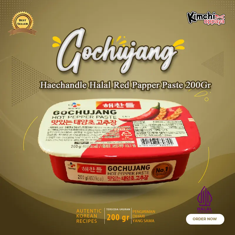 Gochujang Haechandle Halal Saus Korean Red Pepper Paste 200Gr Bahan Sauce Instan 0