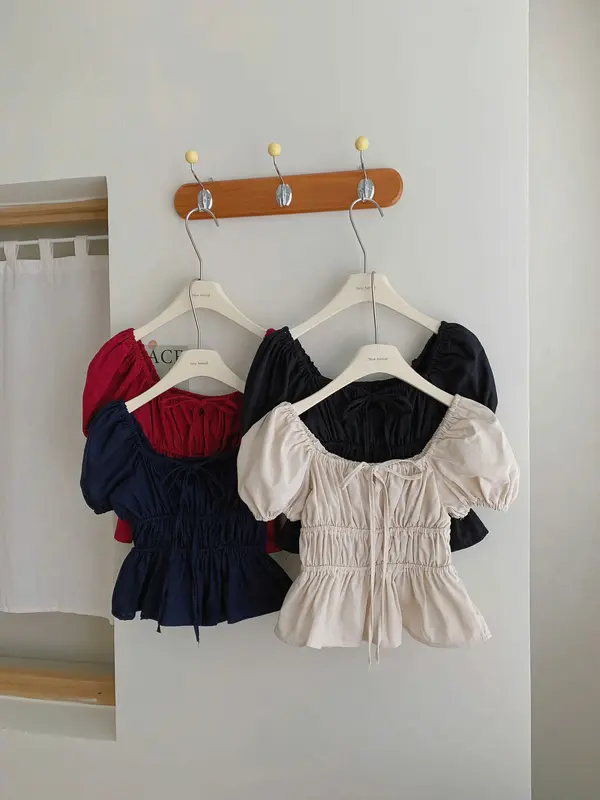 Áo babydoll kiểu xinh tay phồng tiểu thư xinh xắn xixeoshop - A29 7