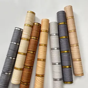 Wallpaper Walpaper Dinding Stiker Dinding PVC Anti Air Motif Kayu 45cm x 3,5mtr