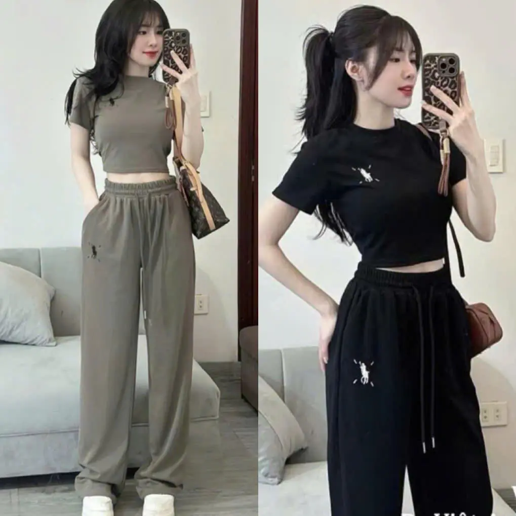 Sét Bộ Croptop Nữ Giới Size 38-65kg Chất Vải Thun Gân Thoáng Mát Phù Hợp Cho Mùa Hè Tôn Vóc Dáng Thoải Mái | BigBuy360 - bigbuy360.vn