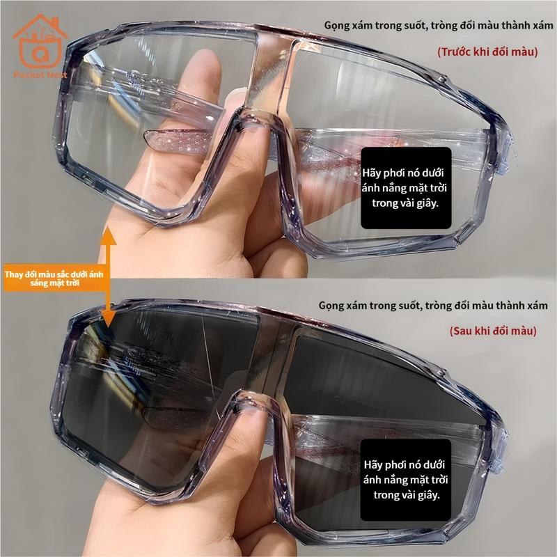 Kính Thể Thao Đổi Màu Chống UV – Kính Râm Lái Xe Ngày Lẫn Đêm, Chống Bụi & Chống Trầy Xước, Phụ Kiện Đạp Xe Chạy Bộ Unisex Cho Nam Nữ