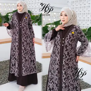 Hijab Pratiwi - Joyya Dress Gamis Cringkel Mix Brukat Mewah Elegant Terbaru Bahan Premium Tebal Halus Adem Cocok Untuk Kondangan Dan Acara Formal