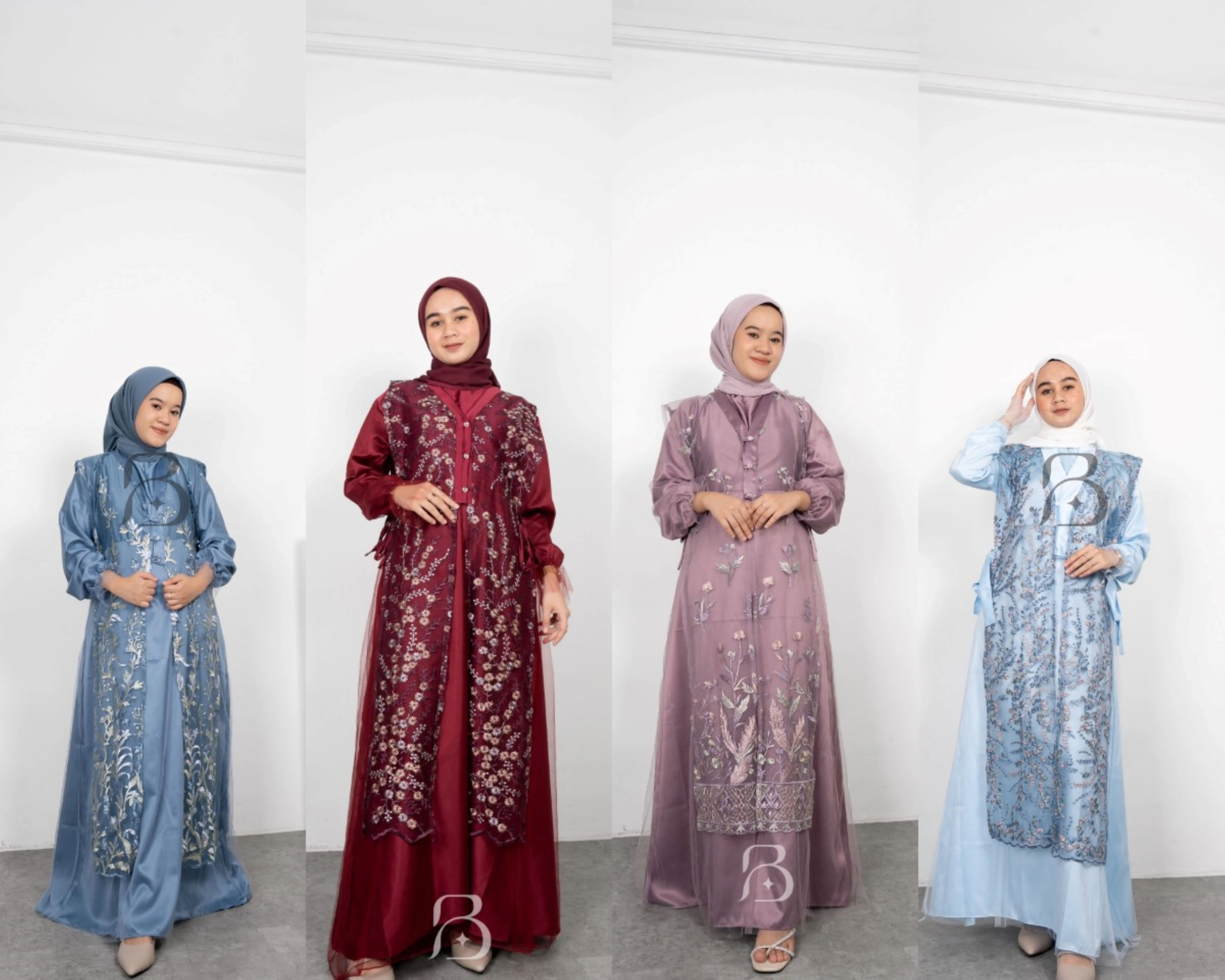 JEMMA DRESS - Dress Set Outer Kondangan Bahan Satin Roberto Mix Tulle Garden Busana Wanita Size M L XL XXL LD 100-120cm Busui Friendly Gamis Bridesmaid Pesta Lamaran Elegant Mewah High Quality Kekinian