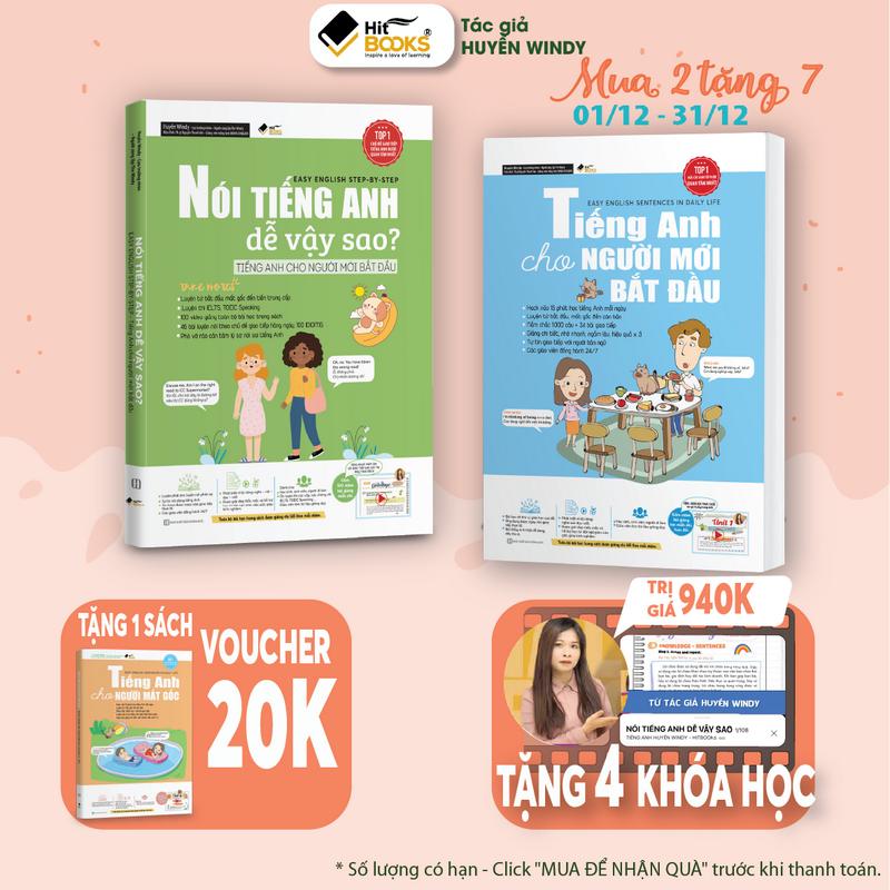  COMBO 2 Sách Nói Tiếng Anh Dễ Vậy Sao & TA Dành Cho Người Mời Bắt Đầu - Tặng video bài giảng theo sách và cuốn 360 ĐT BQT 