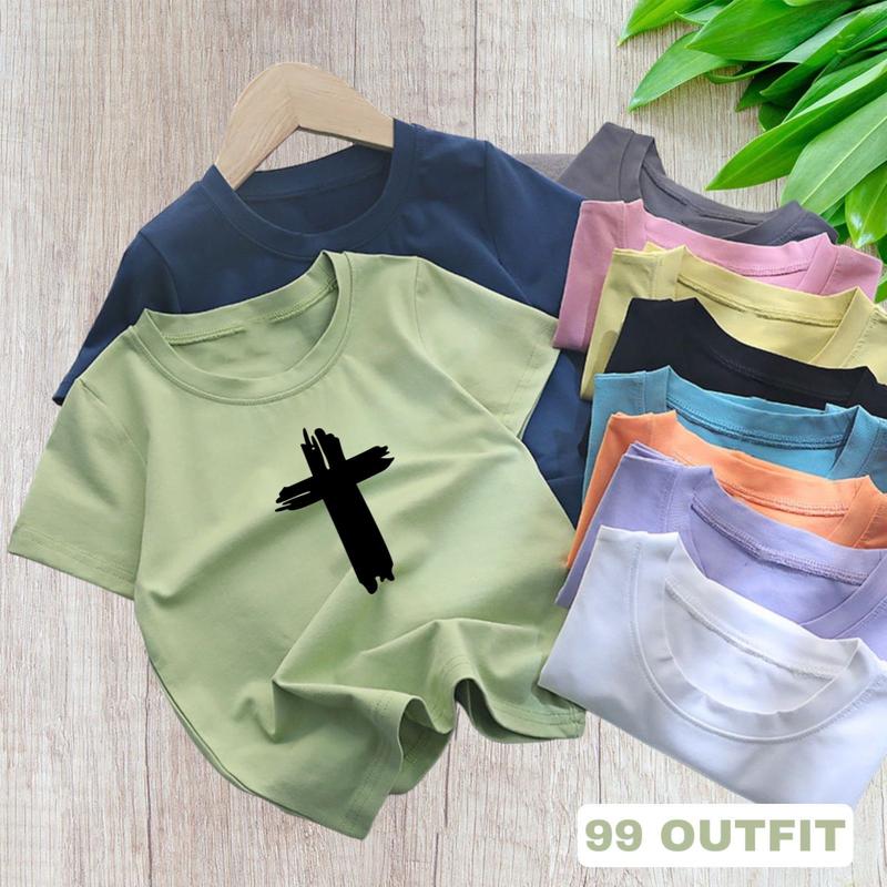 kaos distro anak unisex salib yesus/kaos rohani anak tangan pendek bisa cod 0