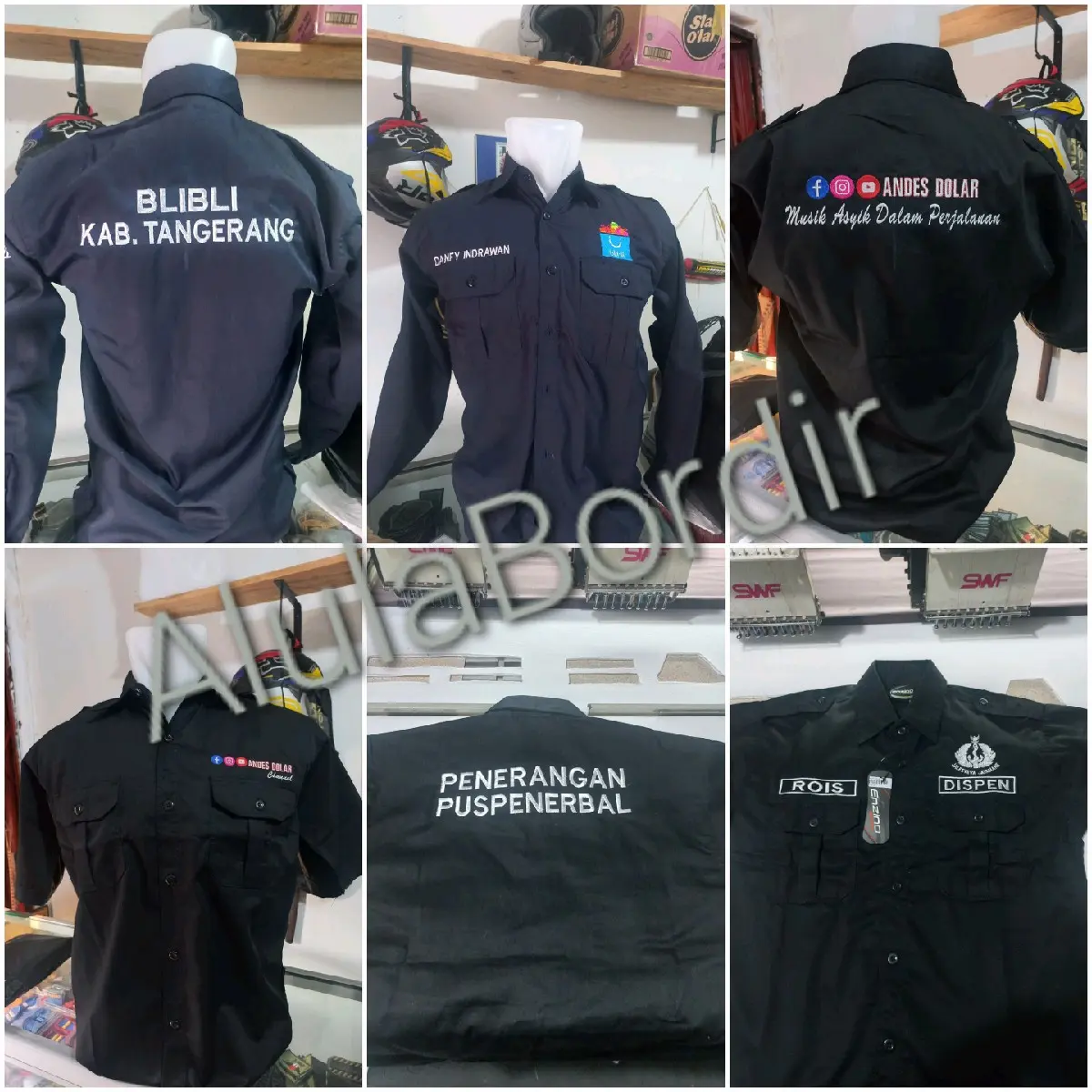 Kemeja Custom Bordir Lengan panjang Seragam custom Bordir