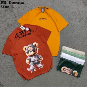 Kaos Dewasa all size - Kaos Tangan Pendek Beruang Skateboard Motif Unik dan Nyaman untuk Aktivitas Harian