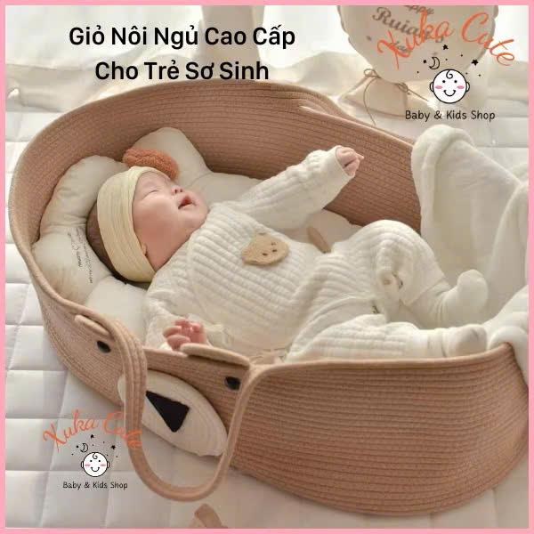 Giỏ Ngủ Cho Trẻ Sơ Sinh Đựng Đồ Đa Năng Phong Cách Hàn Quốc Nôi Ngủ Di Động…