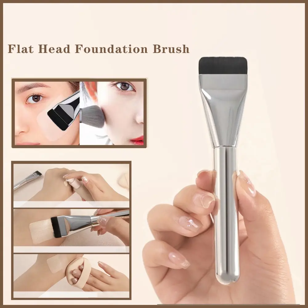 Korean Ultra-thin Flat Head Foundation Brush Traceless Concealer Makeup Brushes Women Makeup Tools Supply