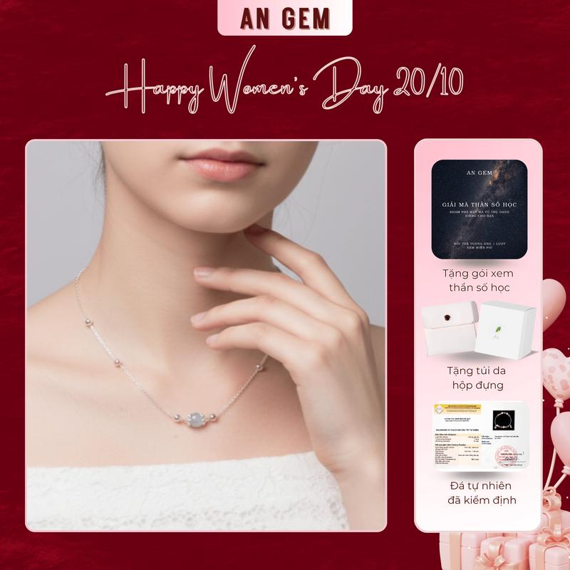 Dây chuyền nữ đá tự nhiên Stella, vòng cổ nữ phối đá năng lượng phong thuỷ phong cách tối giản phụ kiện vòng tay nữ An Gem quà tặng sinh nhật giáng sinh Noel Tết Valentine