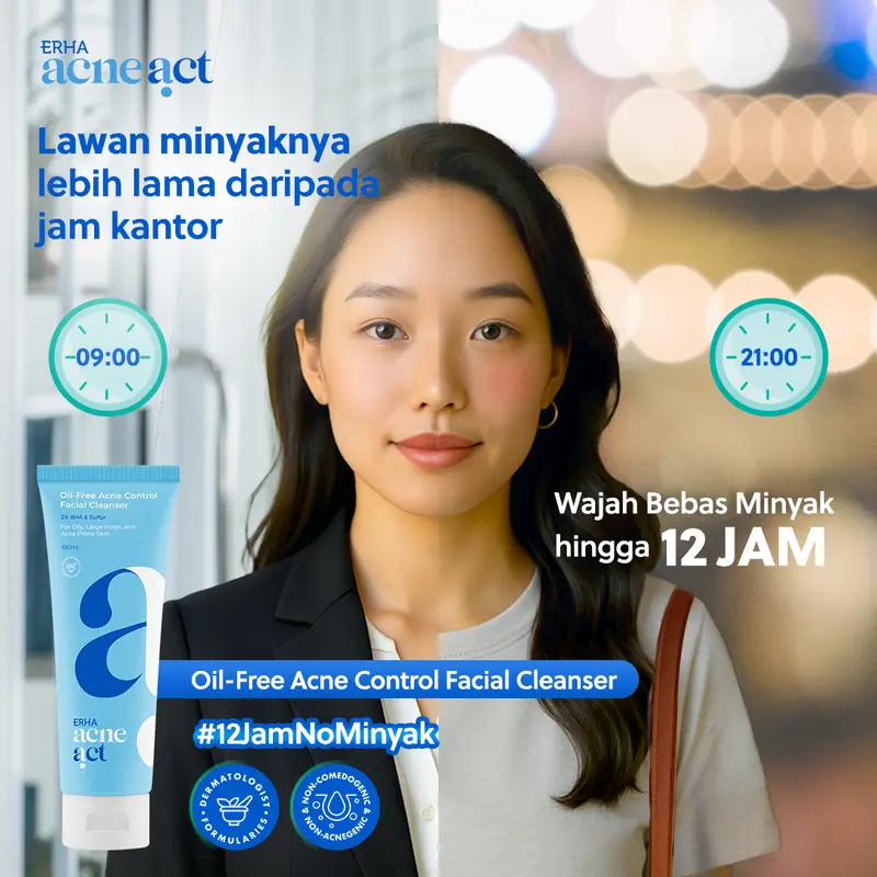 ERHA AcneAct Oil-Free & Acne Control Cleanser - Sabun Wajah Jerawat Berminyak 6