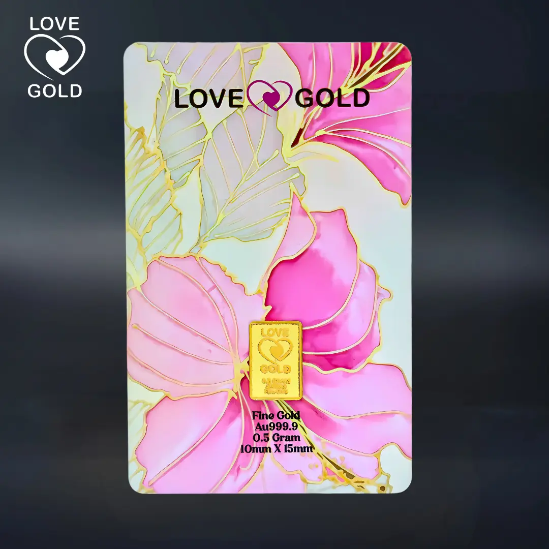 Love Gold Muamalat AU999.9 Batik Canting Gold Bar 0.1g, 0.5g and 1g Card Series