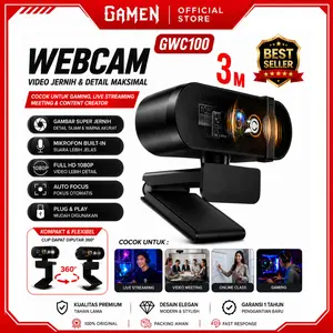 GAMEN GWC100 Webcam Hd 1080P Plug & Play Rotasi 360 Derajat
