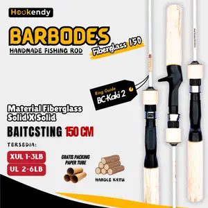 Joran Barbodes Fiberglass Baitcasting Putih