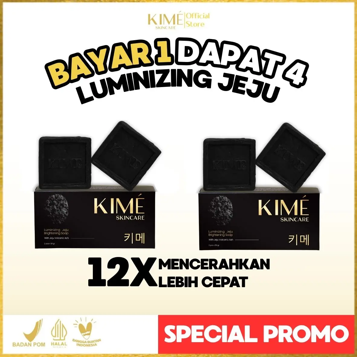 BAYAR 1 DAPAT 4 [2BOX] Kime Official Skincare Luminizing Jeju Brightening Soap | Sabun Batang Muka | Samarkan Noda Hitam Wajah | Sabun Wajah | SABUN CUCI MUKA GLOWING | Jeju Brightening Soap
