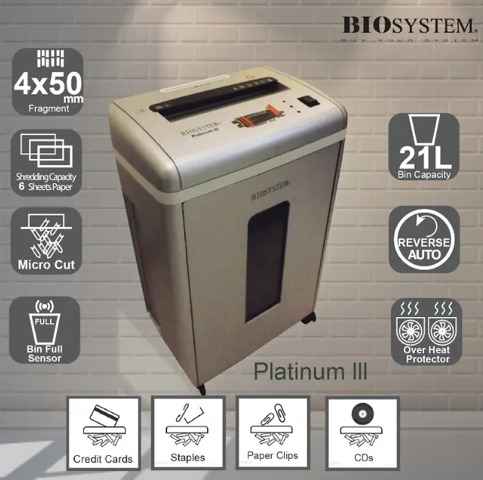 BIOSYSTEM PLATINUM Ⅲ PAPER SHREDDER