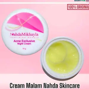Nahda Skincare Cream Malam Original Wajah Pencerah Mencerahkan Hitam Perawatan Halal 100% Original