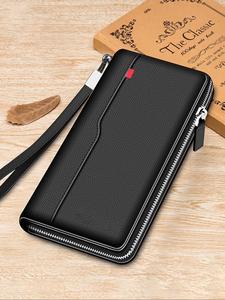 シンプルでファッショナブルなロングウォレット（ファスナー付き財布）。ビジネスシーンに最適で、持ち運びやすく多機能。カードスロットを複数用意し、スマホ用バッグとしても使えるハンドバッグ。若者に人気のマネークリップ＆コインポーチ付きのアイテム。