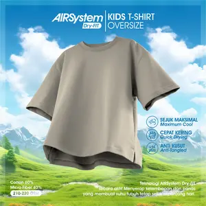 Kaos Anak Oversize T-Shirt Quick Dry Fit AIRSystem Cotton Micro Danbowl CMGKIDS Khaki Fashion Unisex